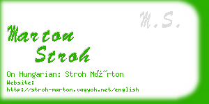 marton stroh business card